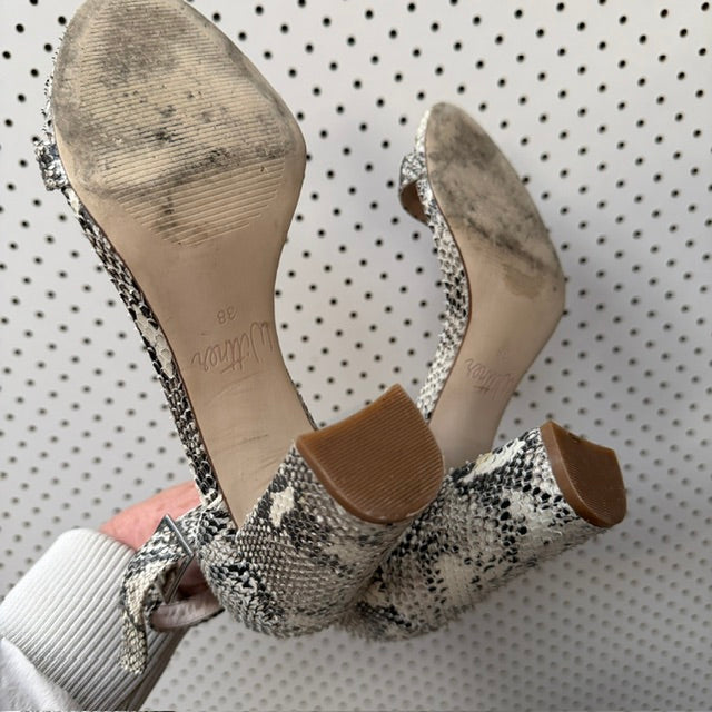 WITTNER / snakeskin leather heels / 38 (3919745949962857267)