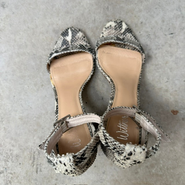 WITTNER / snakeskin leather heels / 38 (3919745954581126912)