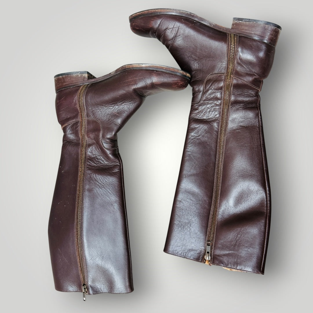 MINNIE COOPER / full length leather boots / 38 (3919746146493376568)