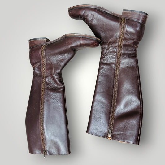 MINNIE COOPER / full length leather boots / 38 (3919746146493376568)