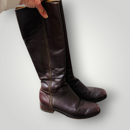 MINNIE COOPER / full length leather boots / 38 (3919746148128305518)