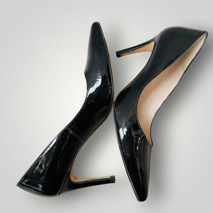 LK BENNETT / 'floret' stilettos / black patent leather / 38 (3919746157216697609)