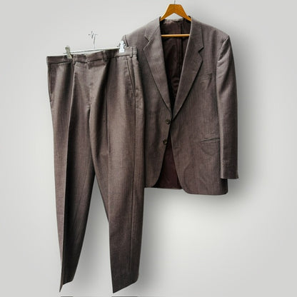 1970s/80s vintage / Stafford Ellinson / brown 2-Piece Suit / L (3920092854582579261)
