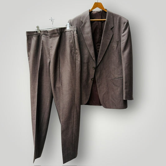 1970s/80s vintage / Stafford Ellinson / brown 2-Piece Suit / L (3920092854582579261)