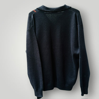 1990s aussie vintage / AKLANDA / 100% Merino Wool Polo Sweater Knit / XL (3920092864096166139)