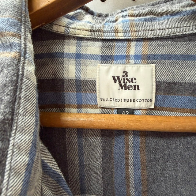3 wise men / plaid cotton shirt / 42 (3920092959412382342)