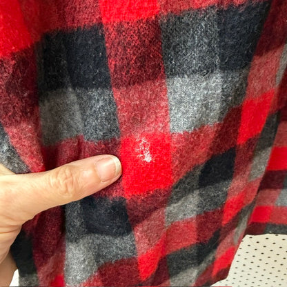 1980s nz vintage / red black wool quarter zip bush shirt / m (3920092962937243438)
