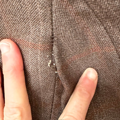 1960s NZ Vintage / Anthony Squires / brown plaid wool blazer jacket / 96R (M) (3920092992287484477)