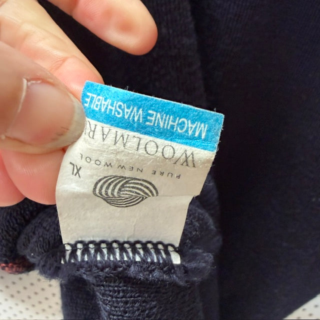 1990s aussie vintage / AKLANDA / 100% Merino Wool Polo Sweater Knit / XL (3920093014642882494)