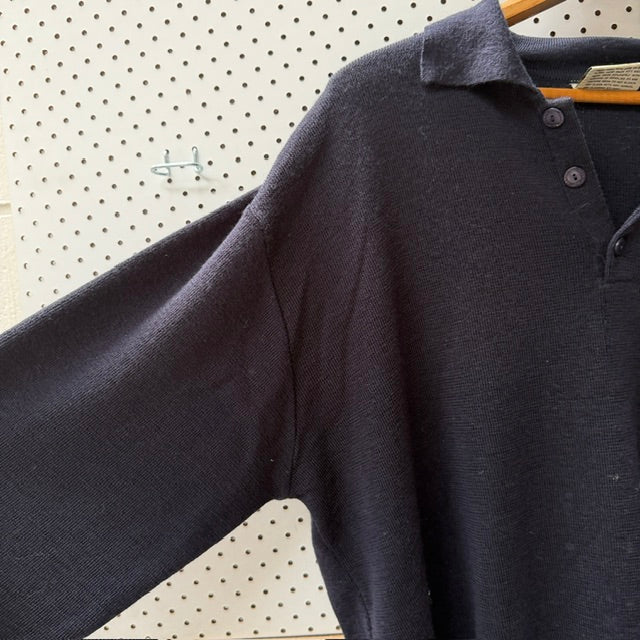 1990s aussie vintage / AKLANDA / 100% Merino Wool Polo Sweater Knit / XL (3920093023215674785)