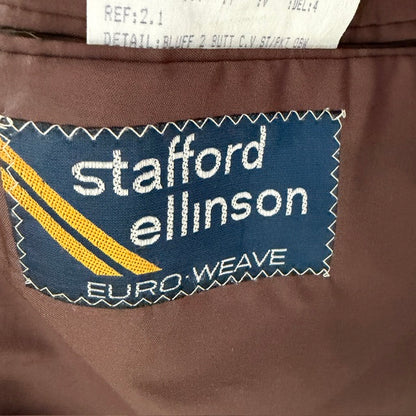 1970s/80s vintage / Stafford Ellinson / brown 2-Piece Suit / L (3920093087847148115)