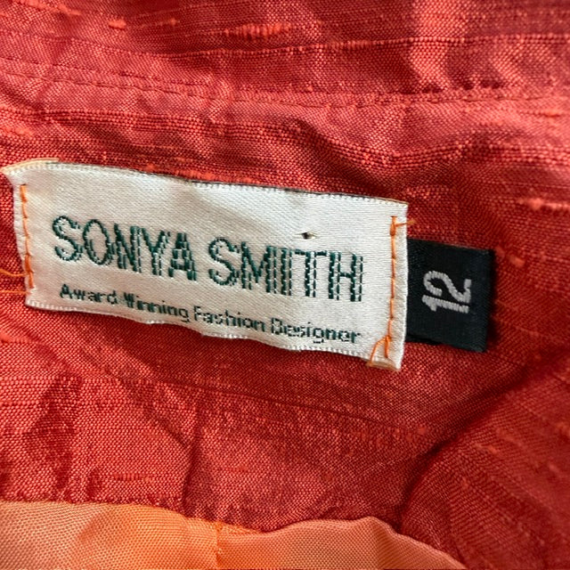 Y2k nz vintage / SONYA SMITH /100% Raw Silk Blazer Jacket / 12 (3920179287377708740)