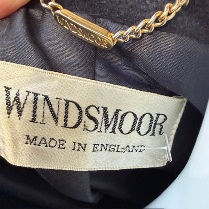 1980s/90s british vintage / WINDSMOOR / Navy Wool & Cashmere  Coat / M/L (3920179341067272034)