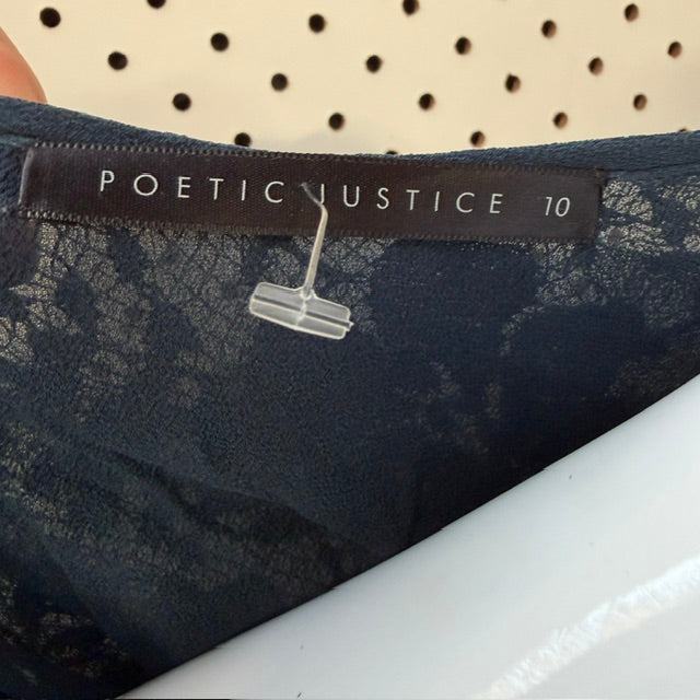 POETIC JUStICE / lace + silk top / s (3920179366026011804)