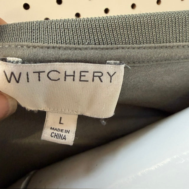WItCHERY / khaki silk top / L (3920179375281030548)