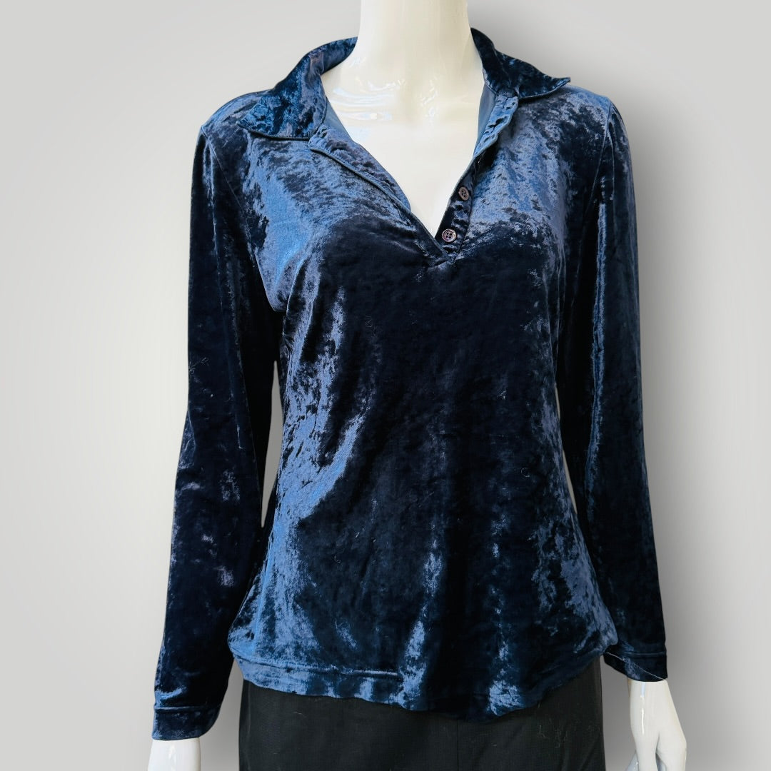 y2k nz vintage / KEITH MATHESON / velour shirt / s (3920179585671953428)