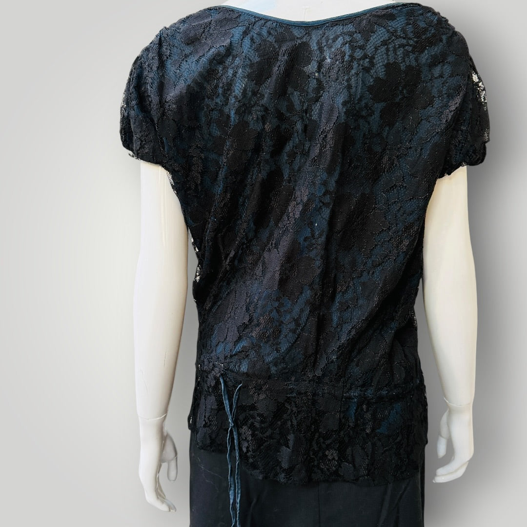 POETIC JUStICE / lace + silk top / s (3920179594373092775)