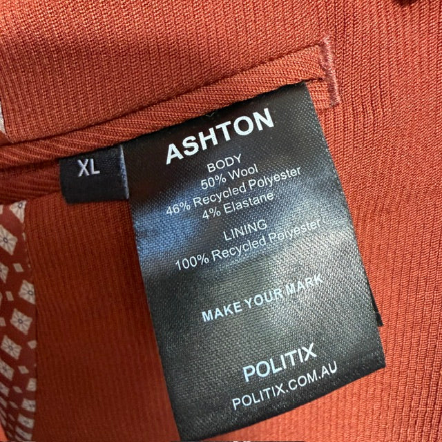 POLITIX / Wool Tailored Jacket + pants / Terracotta / XL/34 (3920354904514674801)