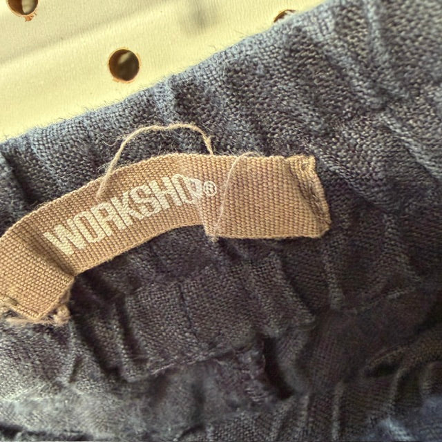 WORKSHOP / blue linen pants / s (3920355017326535157)