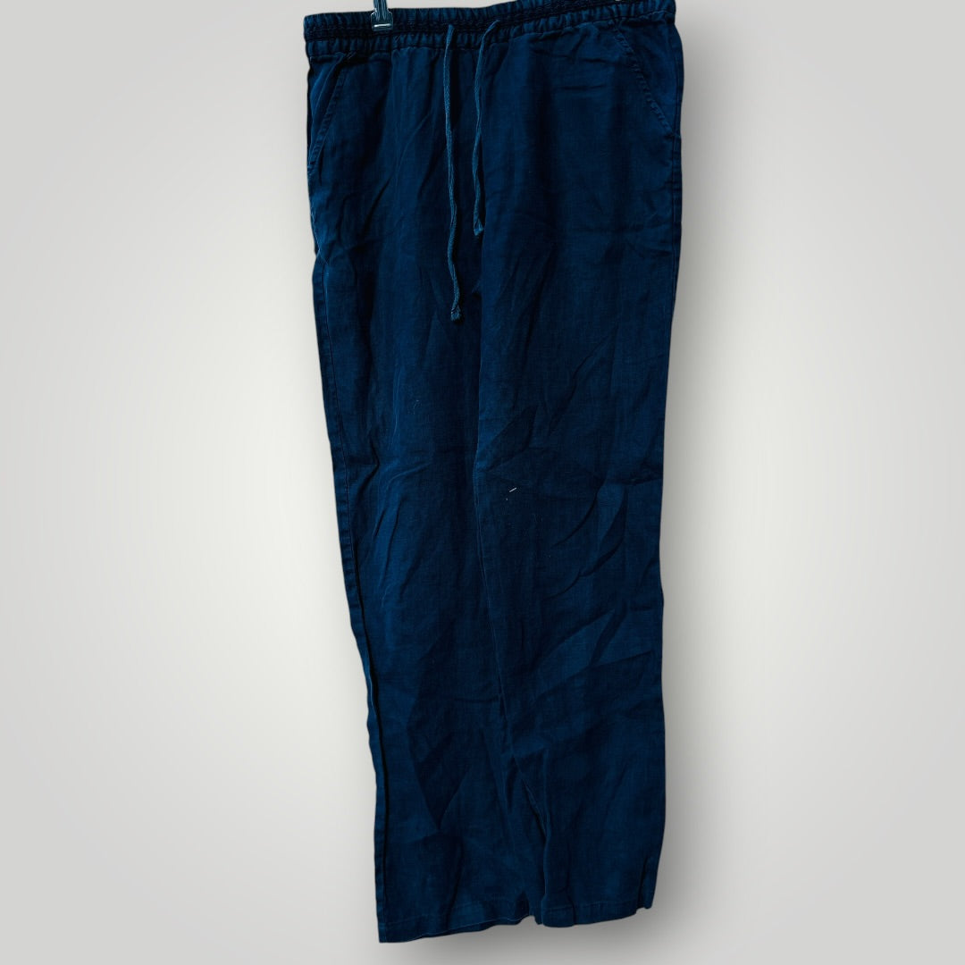 WORKSHOP / blue linen pants / s (3920355399920202700)