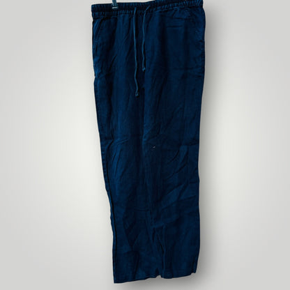 WORKSHOP / blue linen pants / s (3920355399920202700)