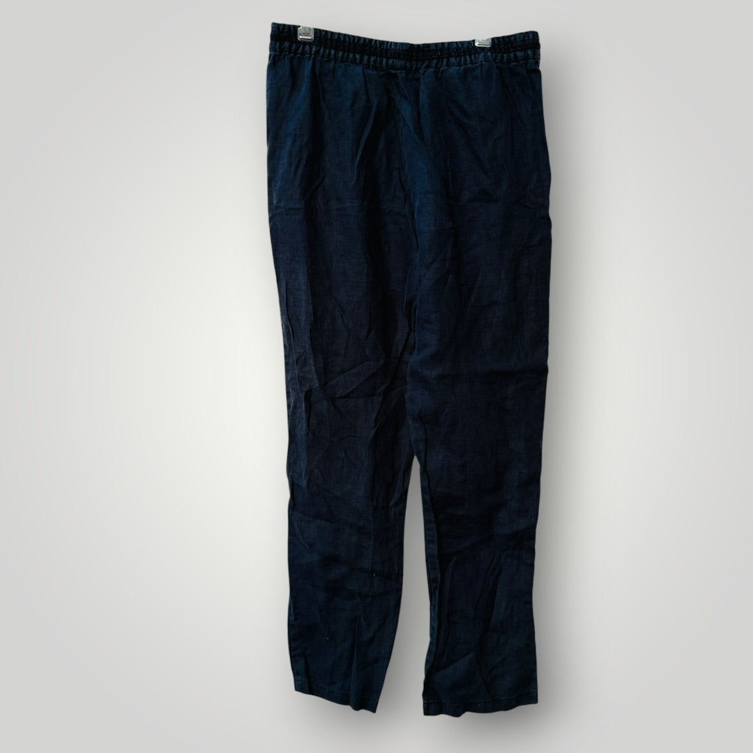WORKSHOP / blue linen pants / s (3920355401467890344)