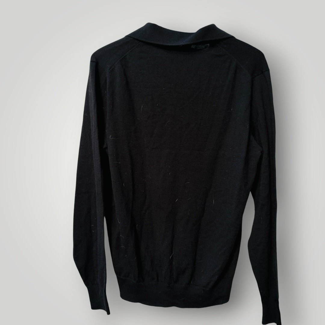 SILVERDALE / merino polo jumper / L (3920355418432137389)