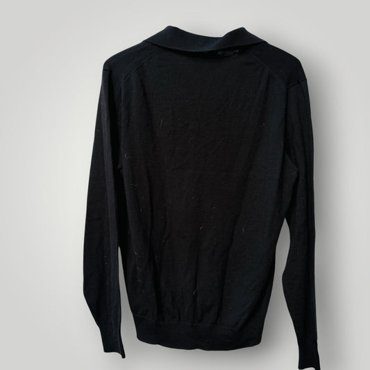 SILVERDALE / merino polo jumper / L (3920355418432137389)