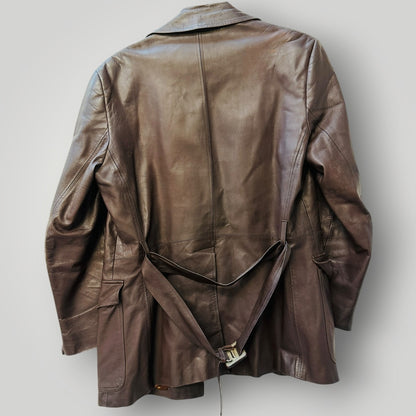 1970s vintage / Leather safari jacket / s/m (3920711717402038319)