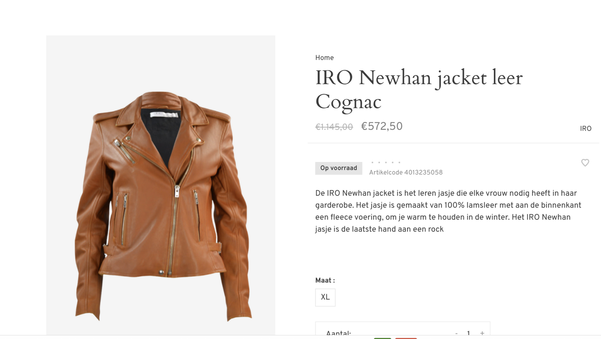 IRO / 'newham' leather biker jacket / brown / s (3920726329762956451)