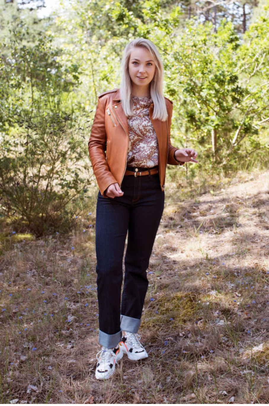IRO / 'newham' leather biker jacket / brown / s (3920726343012469707)