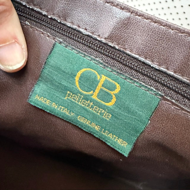 1980s vintage / CB pelleterre / made in italy / leather cross body bag (3920797430280842300)