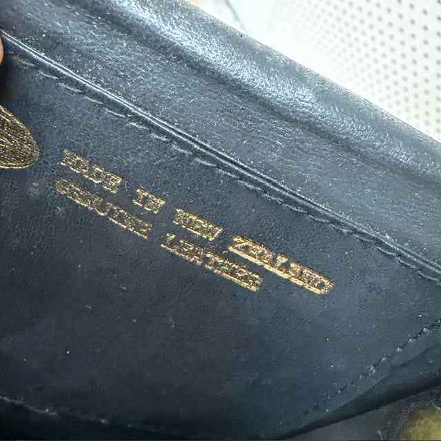 1980s vintage / blue leather cross body bag / made in nz (3920797453895677727)