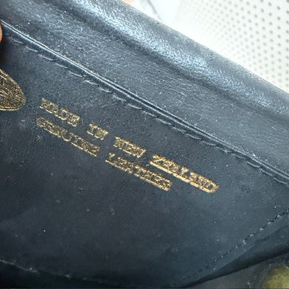 1980s vintage / blue leather cross body bag / made in nz (3920797453895677727)