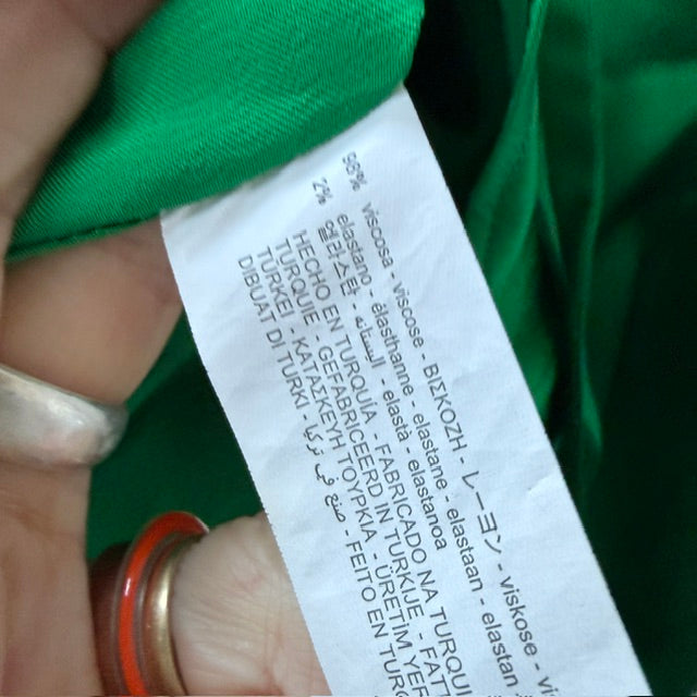 ZARA / kelly green satin top and pants / s (3920797651305950292)