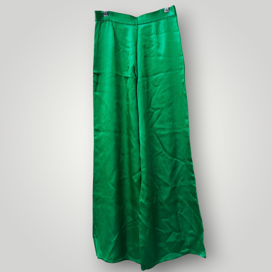 ZARA / kelly green satin top and pants / s (3920797838864554411)