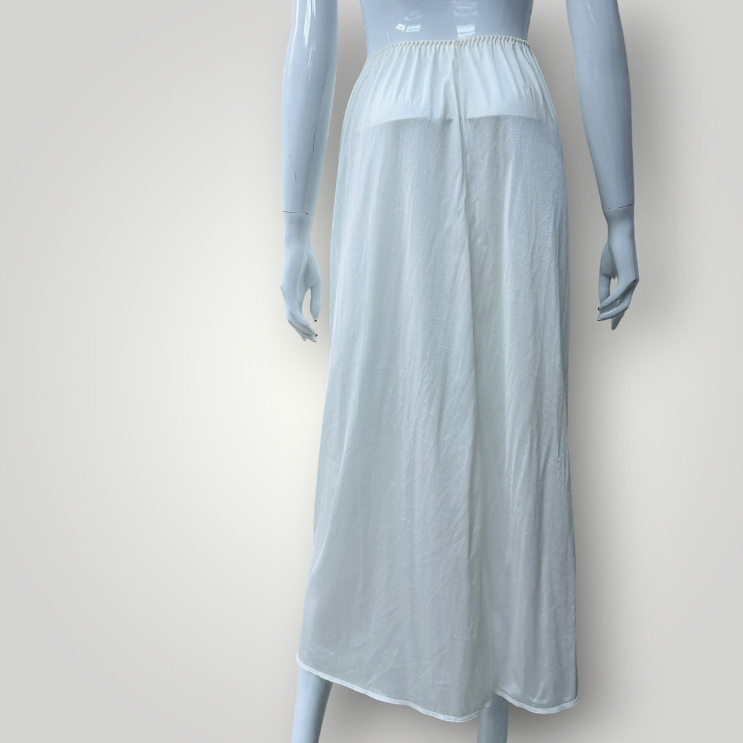 nz vintage lingerie / UNDERFASHION / midi slip skirt / white / made in nz / 12 (3920797850302508334)