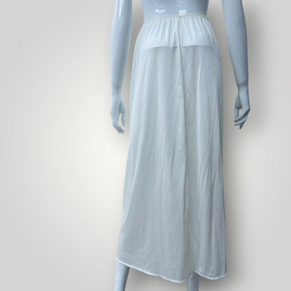 nz vintage lingerie / UNDERFASHION / midi slip skirt / white / made in nz / 12 (3920797850302508334)