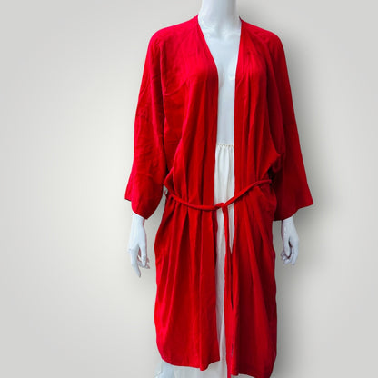 MISS CRABB / dusk till dawn robe and dress / silk / one size / red (3920797864951012093)