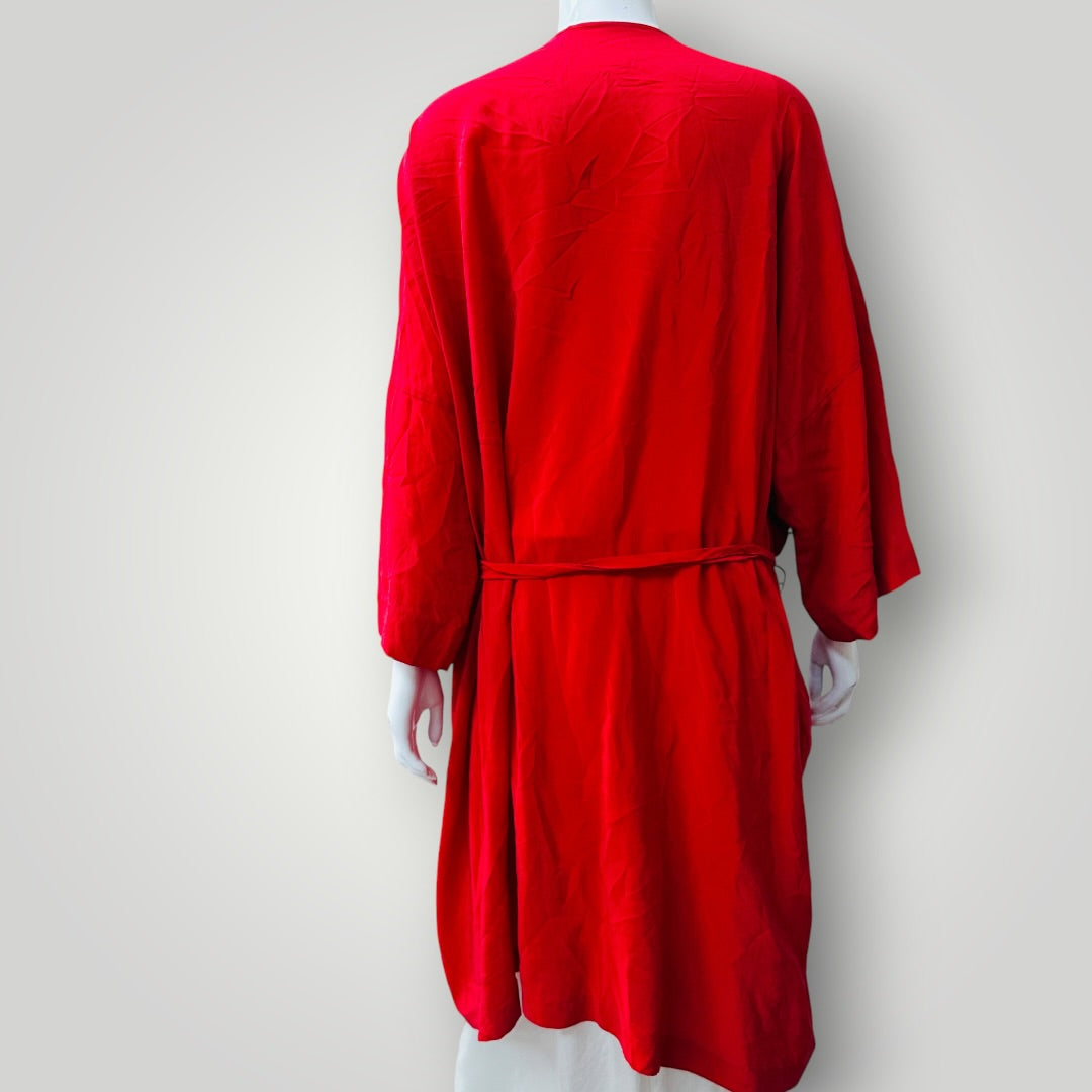 MISS CRABB / dusk till dawn robe and dress / silk / one size / red (3920797867167690107)