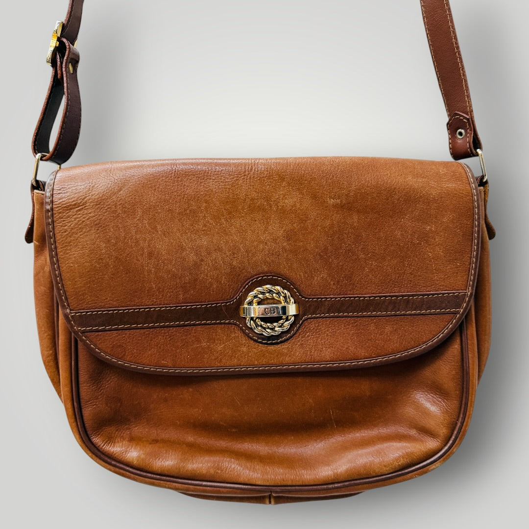 1980s vintage / CB pelleterre / made in italy / leather cross body bag (3920797902928551022)