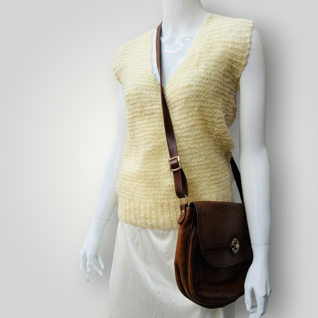 1980s vintage / CB pelleterre / made in italy / leather cross body bag (3920797904709881694)