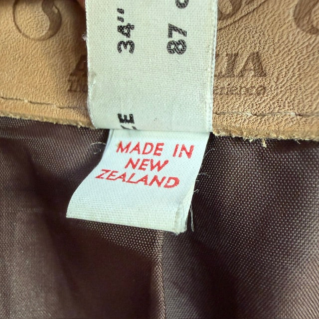 1980s NZ vintage / Morrisons Australia / leather car coat / rare / 34 (3920963863983425931)