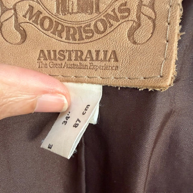 1980s NZ vintage / Morrisons Australia / leather car coat / rare / 34 (3920963865825553149)