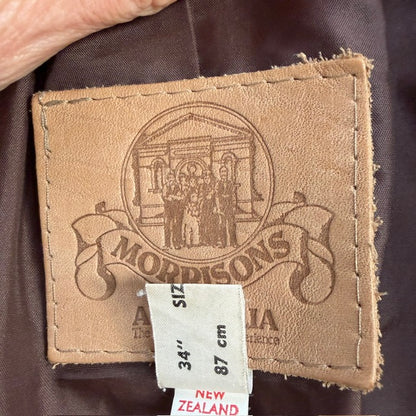 1980s NZ vintage / Morrisons Australia / leather car coat / rare / 34 (3920963867450339291)