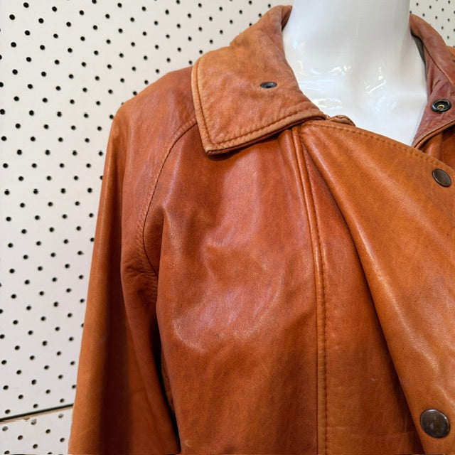 1980s NZ vintage / Morrisons Australia / leather car coat / rare / 34 (3920963870504132314)