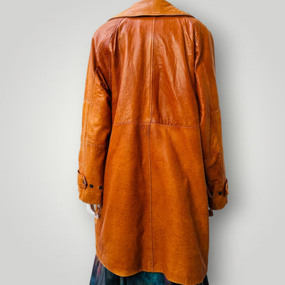 1980s NZ vintage / Morrisons Australia / leather car coat / rare / 34 (3920964159585087509)