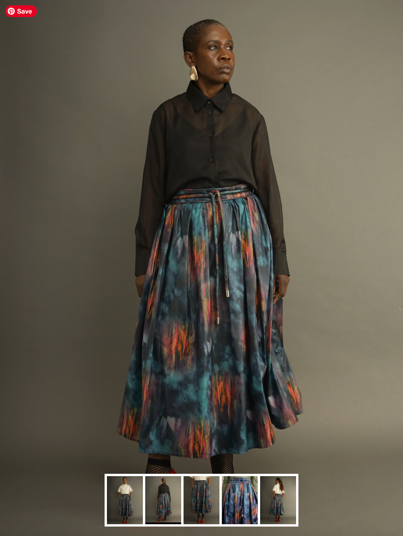 Kemi Telford / Abstract Midi Skirt / s (3921048002499876752)