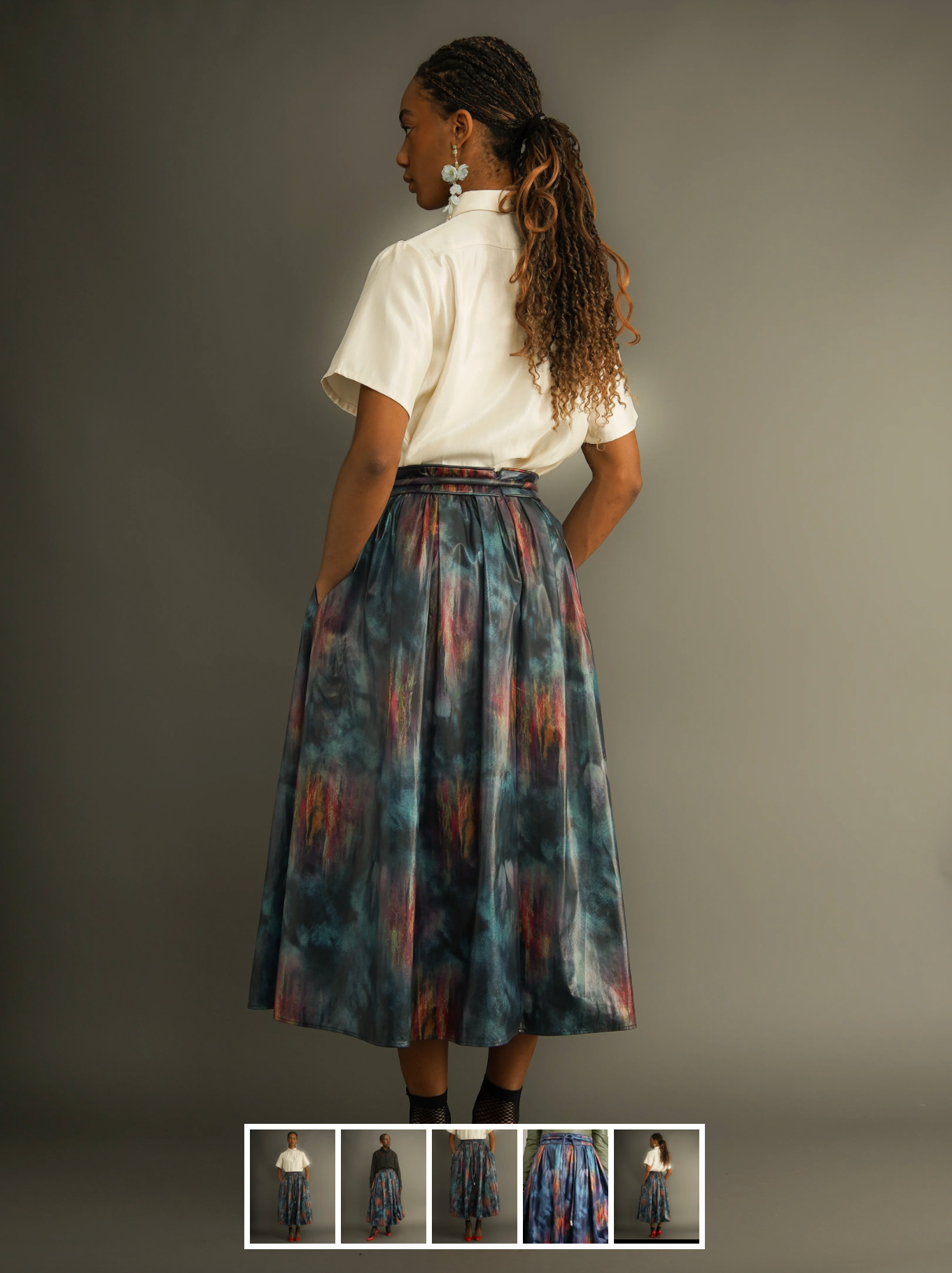 Kemi Telford / Abstract Midi Skirt / s (3921048005732096758)