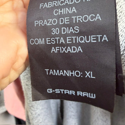 G STAR / grey hooded zip up sweatshirt / XL (3921321337456792532)